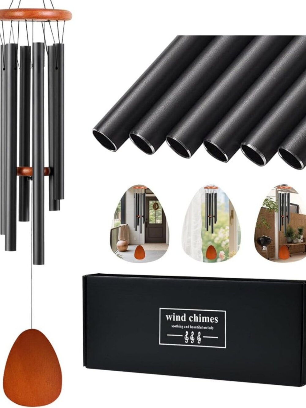 28'' Outdoor Wind Chimes - Soothing Melodic Tones for Relaxation & Decor